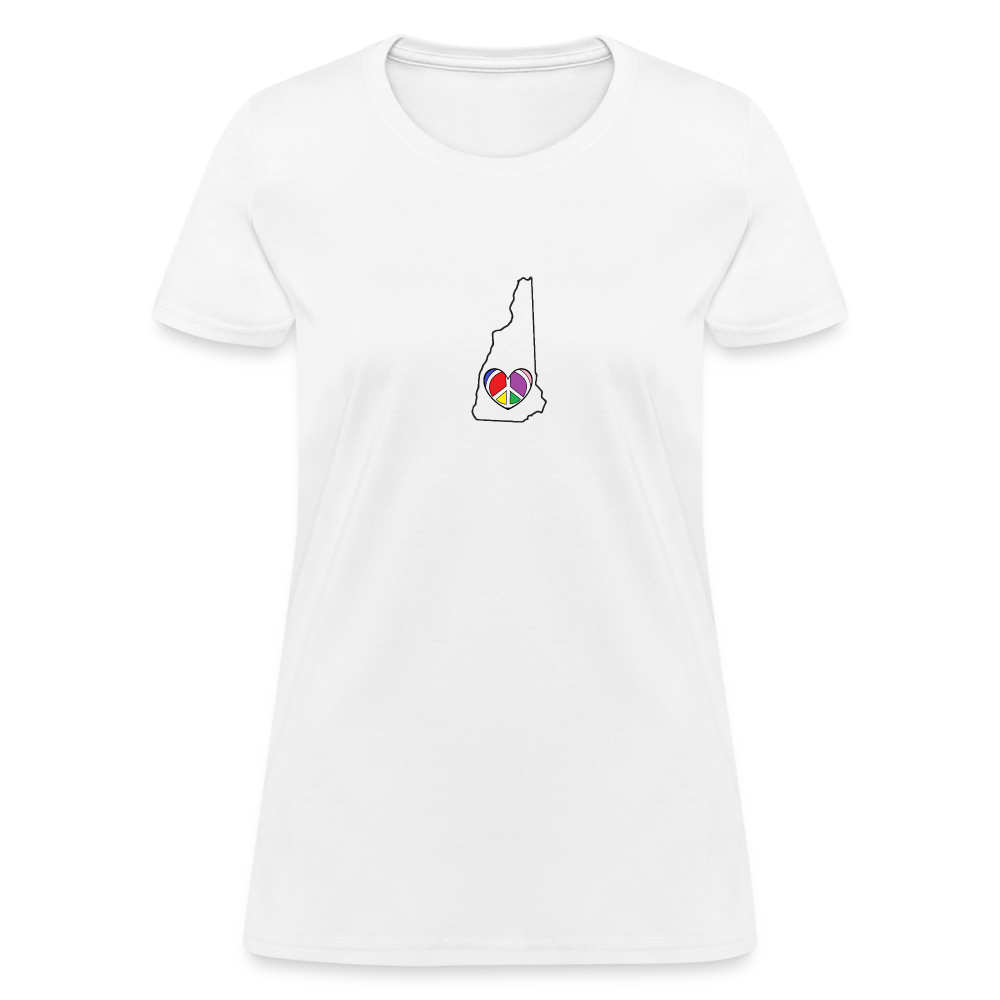 New Hampshire STATEment Peace Women's White Tee Shirt - white