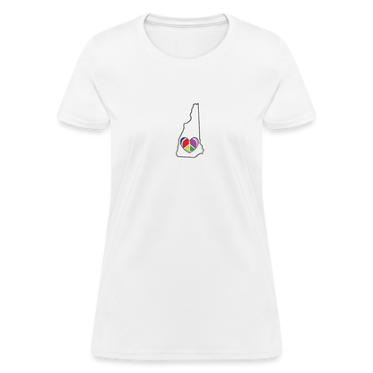 New Hampshire STATEment Peace Women's White Tee Shirt - white