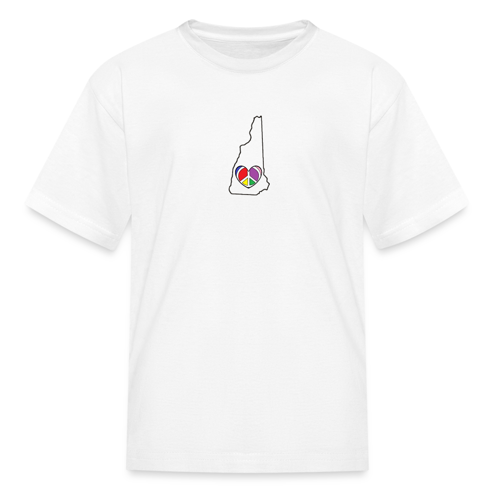 New Hampshire STATEment Peace Kid's White Tee Shirt - white