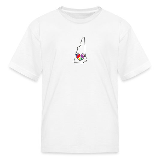 New Hampshire STATEment Peace Kid's White Tee Shirt - white