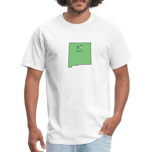 New Mexico STATEment Wasted Unisex/Men's White Tee Shirt - white