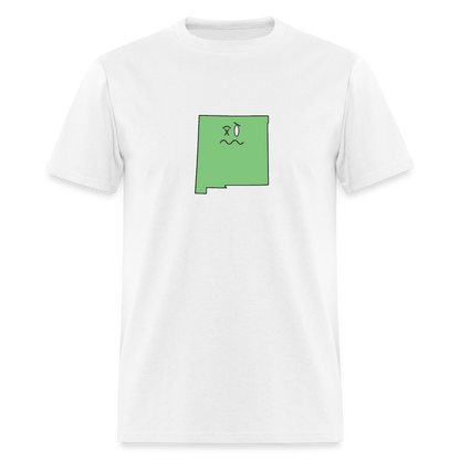 New Mexico STATEment Wasted Unisex/Men's White Tee Shirt - white