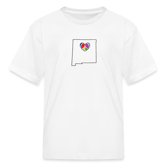 New Mexico STATEment Peace Kid's White Tee Shirt - white