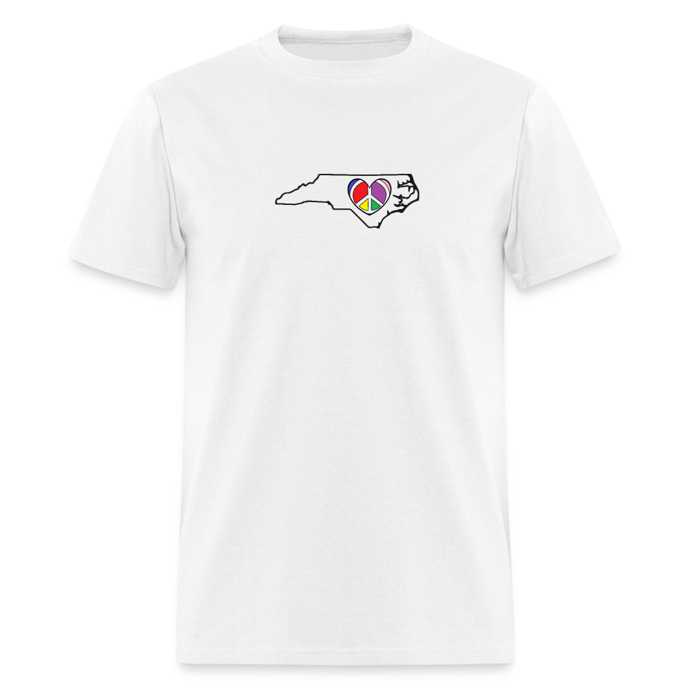 North Carolina STATEment Peace Unisex/Men's White Tee Shirt - white