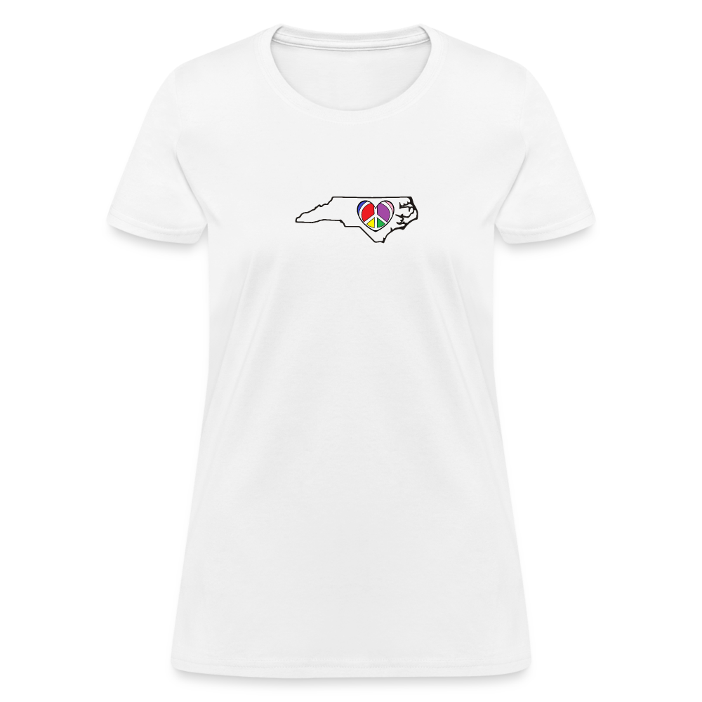 North Carolina STATEment Peace Women's White Tee Shirt - white