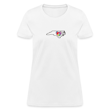 North Carolina STATEment Peace Women's White Tee Shirt - white