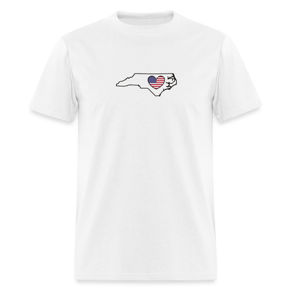 North Carolina STATEment Americana Unisex/Men's White Tee Shirt - white