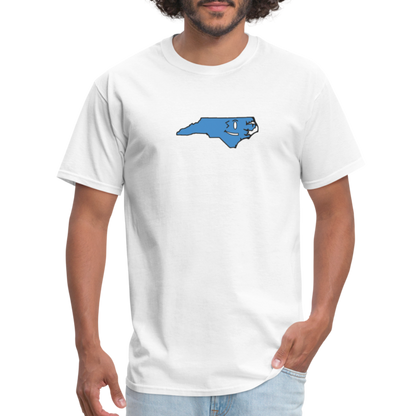 North Carolina STATEment Overconfident Unisex/Men's White Tee Shirt - white