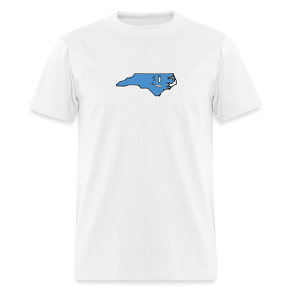 North Carolina STATEment Overconfident Unisex/Men's White Tee Shirt - white