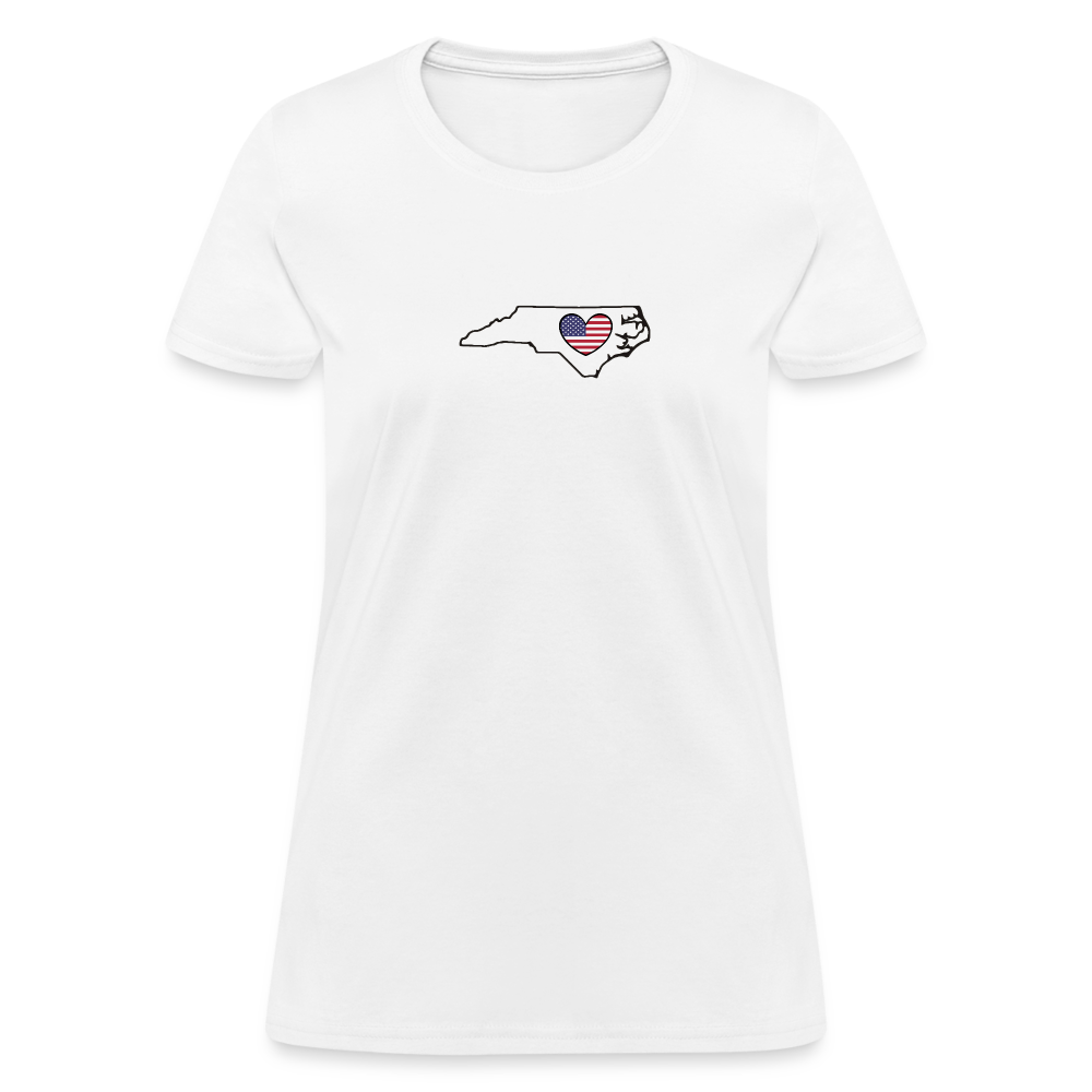 North Carolina STATEment Americana Women's White Tee Shirt - white