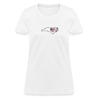 North Carolina STATEment Americana Women's White Tee Shirt - white