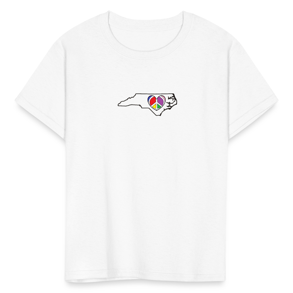 North Carolina STATEment Peace Kid's White Tee Shirt - white