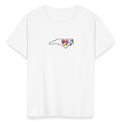 North Carolina STATEment Peace Kid's White Tee Shirt - white