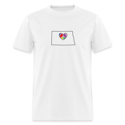 North Dakota STATEment Peace Unisex/Men's White Tee Shirt - white