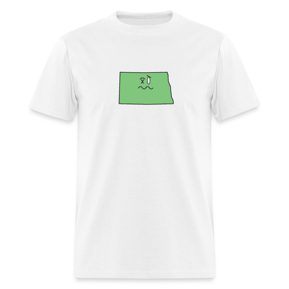 North Dakota STATEment Wasted Unisex/Men's White Tee Shirt - white