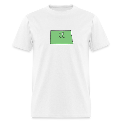 North Dakota STATEment Wasted Unisex/Men's White Tee Shirt - white