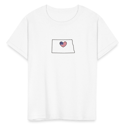 North Dakota STATEment Americana Kid's White Tee Shirt - white