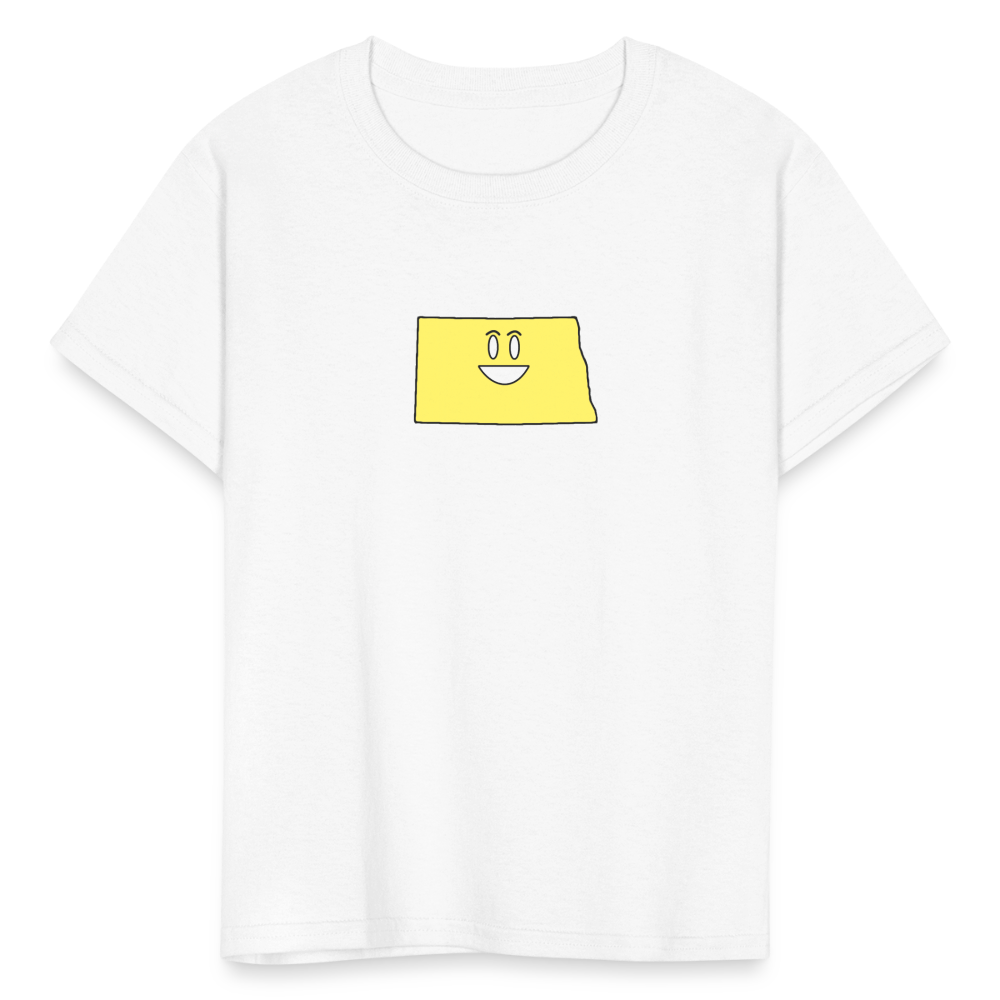 North Dakota STATEment Happy Kid's White Tee Shirt - white