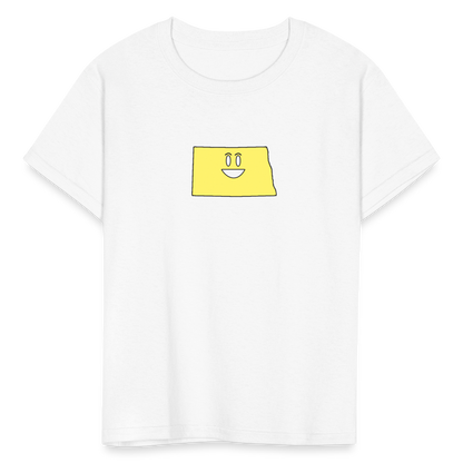 North Dakota STATEment Happy Kid's White Tee Shirt - white