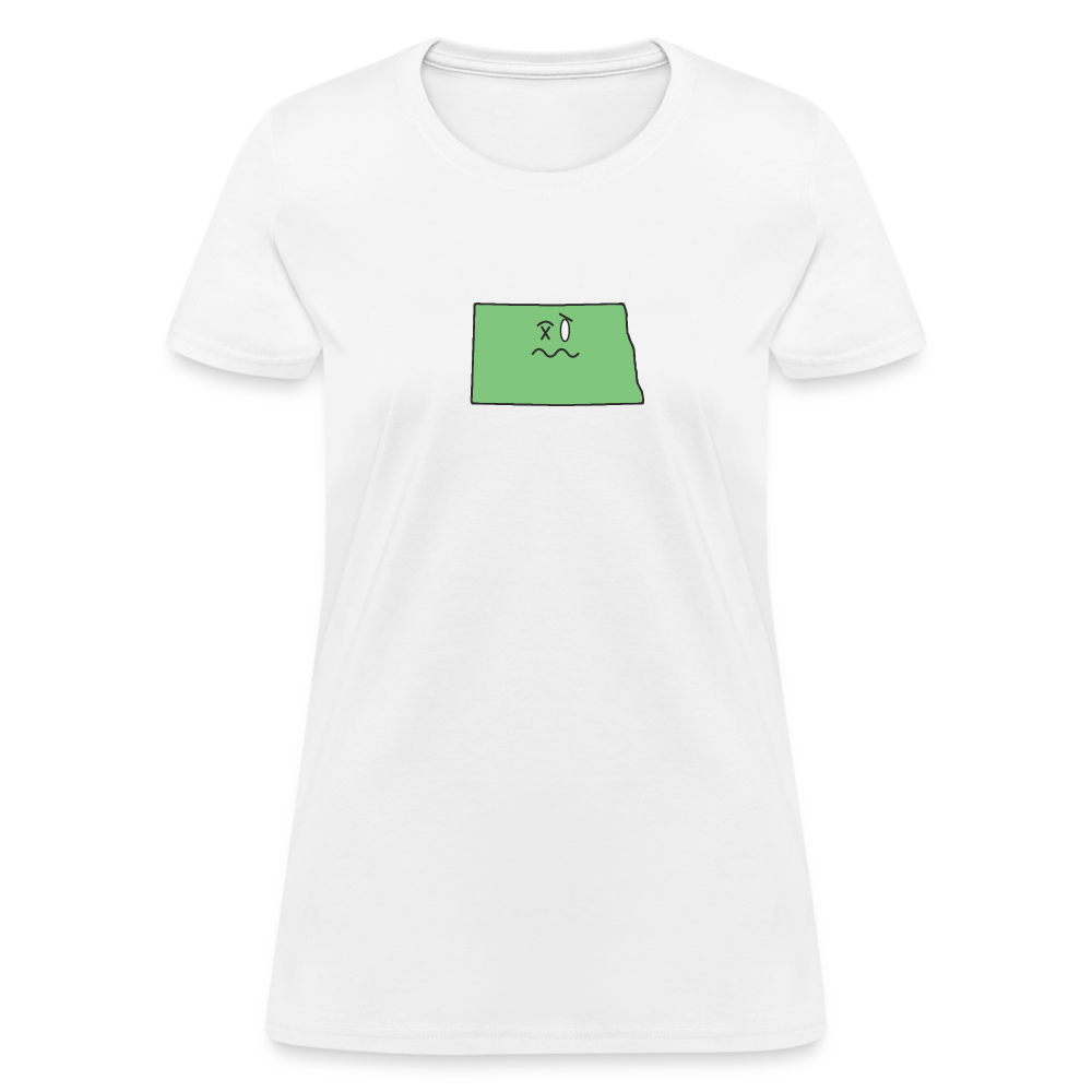 North Dakota STATEment Wasted Women's White Tee Shirt - white