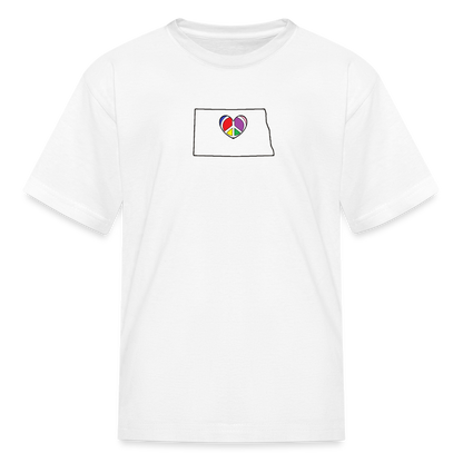 North Dakota STATEment Peace Kid's White Tee Shirt - white