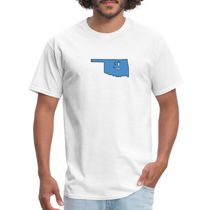 Oklahoma STATEment Overconfident Unisex/Men's White Tee Shirt - white