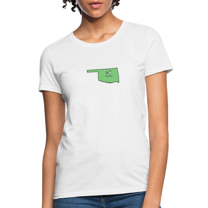 Oklahoma STATEment Wasted Women's White Tee Shirt - white