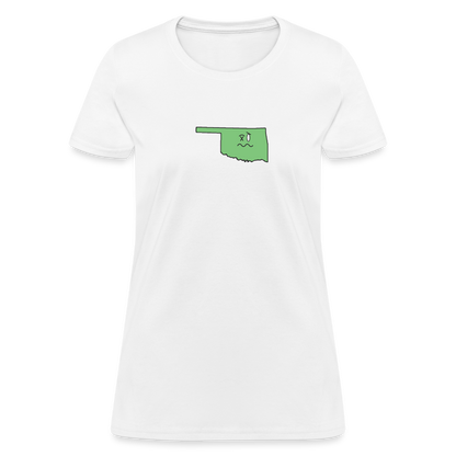 Oklahoma STATEment Wasted Women's White Tee Shirt - white