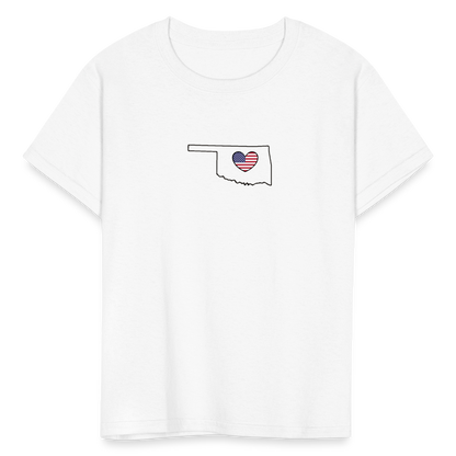 Oklahoma STATEment Americana Kid's White Tee Shirt - white