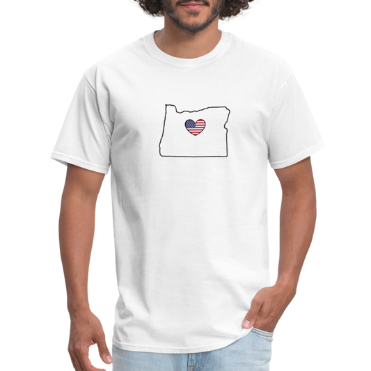 Oregon STATEment Americana Unisex/Men's White Tee Shirt - white