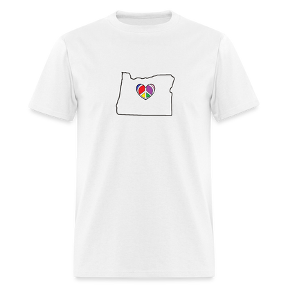 Oregon STATEment Peace Unisex/Men's White Tee Shirt - white