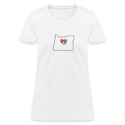 Oregon STATEment Peace Women's White Tee Shirt - white