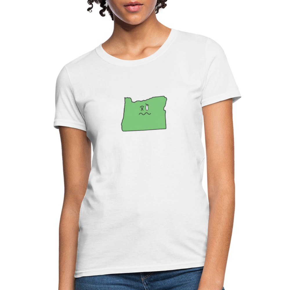 Oregon STATEment Wasted Women's White Tee Shirt - white