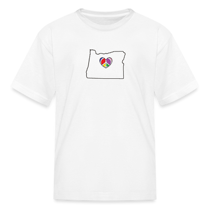 Oregon STATEment Peace Kid's White Tee Shirt - white