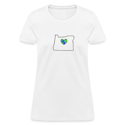 Oregon STATEment Earth Women's White Tee Shirt - white