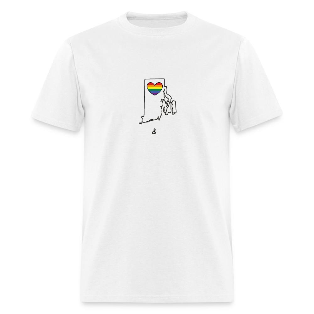 Rhode Island STATEment Pride Unisex/Men's White Tee Shirt - white