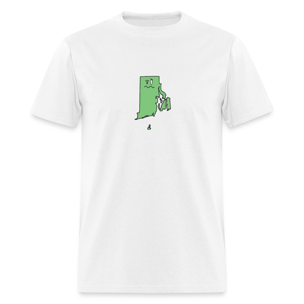 Rhode Island STATEment Wasted Unisex/Men's White Tee Shirt - white