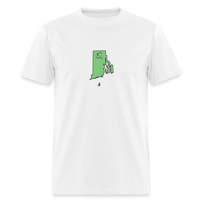 Rhode Island STATEment Wasted Unisex/Men's White Tee Shirt - white