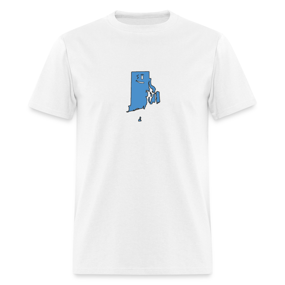 Rhode Island STATEment Overconfident Unisex/Men's White Tee Shirt - white