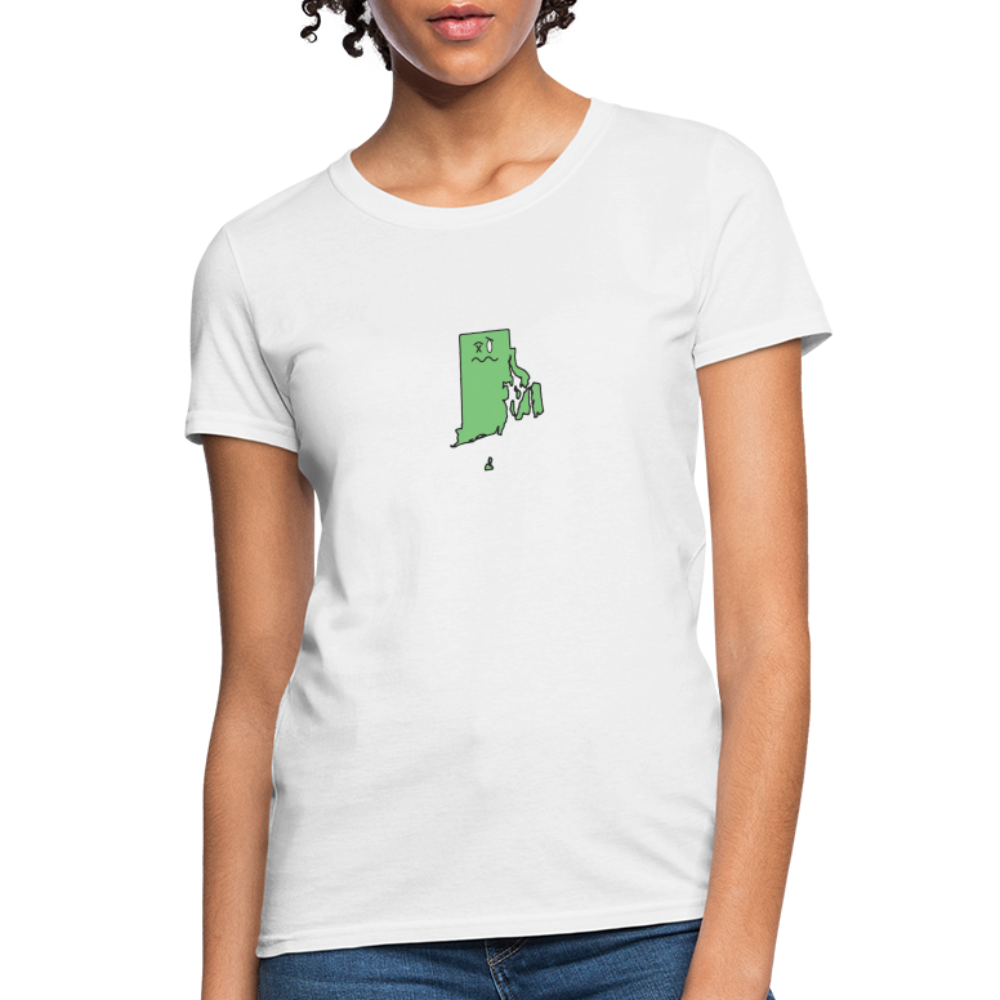 Rhode Island STATEment Wasted Women's White Tee Shirt - white