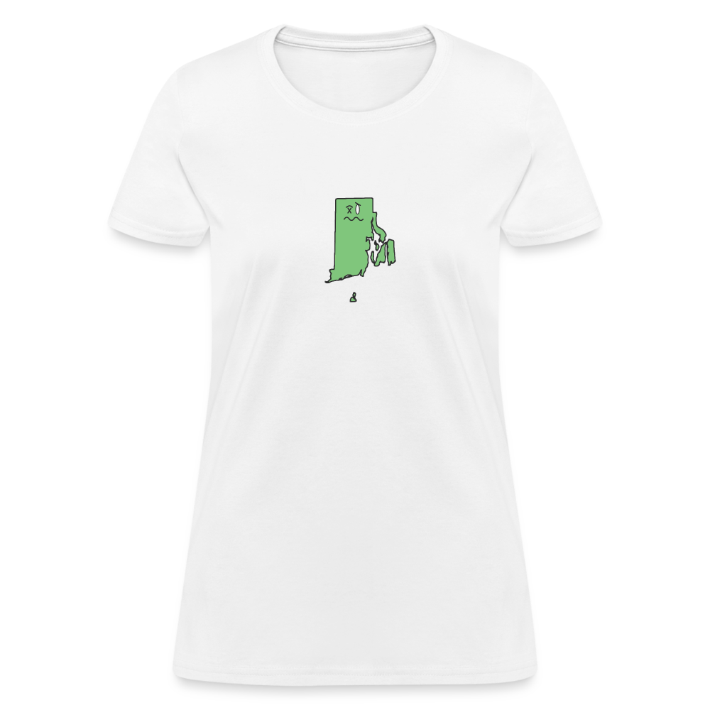 Rhode Island STATEment Wasted Women's White Tee Shirt - white