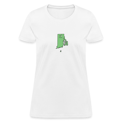 Rhode Island STATEment Wasted Women's White Tee Shirt - white