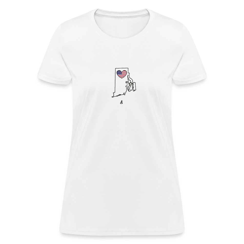 Rhode Island STATEment Americana Women's White Tee Shirt - white