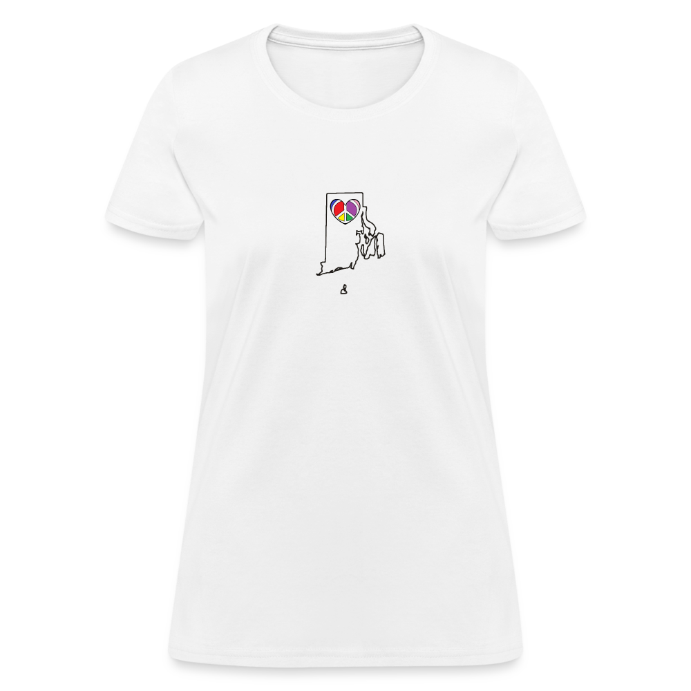 Rhode Island STATEment Peace Women's White Tee Shirt - white