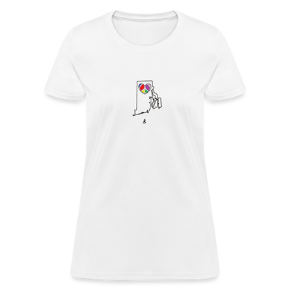 Rhode Island STATEment Peace Women's White Tee Shirt - white