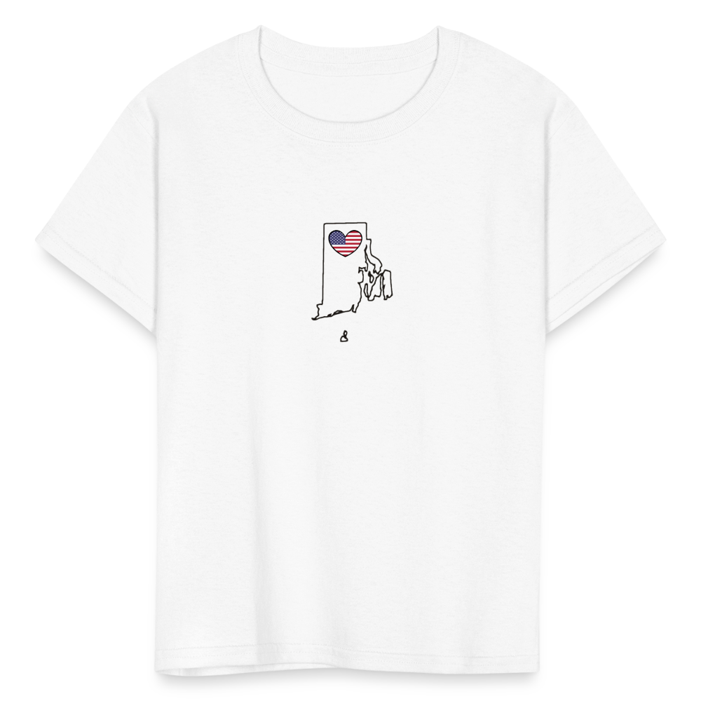 Rhode Island STATEment Americana Kid's White Tee Shirt - white