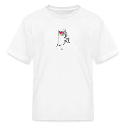 Rhode Island STATEment Peace Kid's White Tee Shirt - white