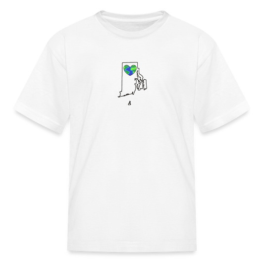 Rhode Island STATEment Earth Kid's White Tee Shirt - white