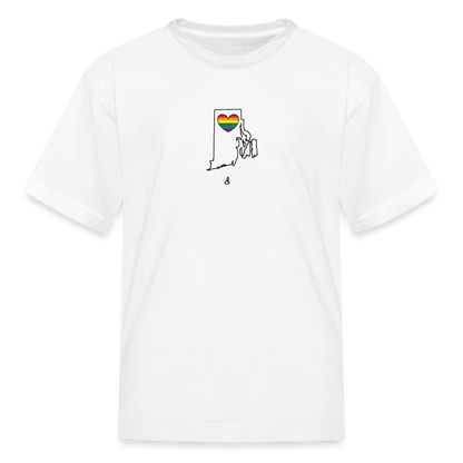 Rhode Island STATEment Pride Kid's White Tee Shirt - white