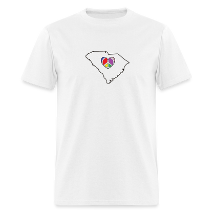 South Carolina STATEment Peace Unisex/Men's White Tee Shirt - white